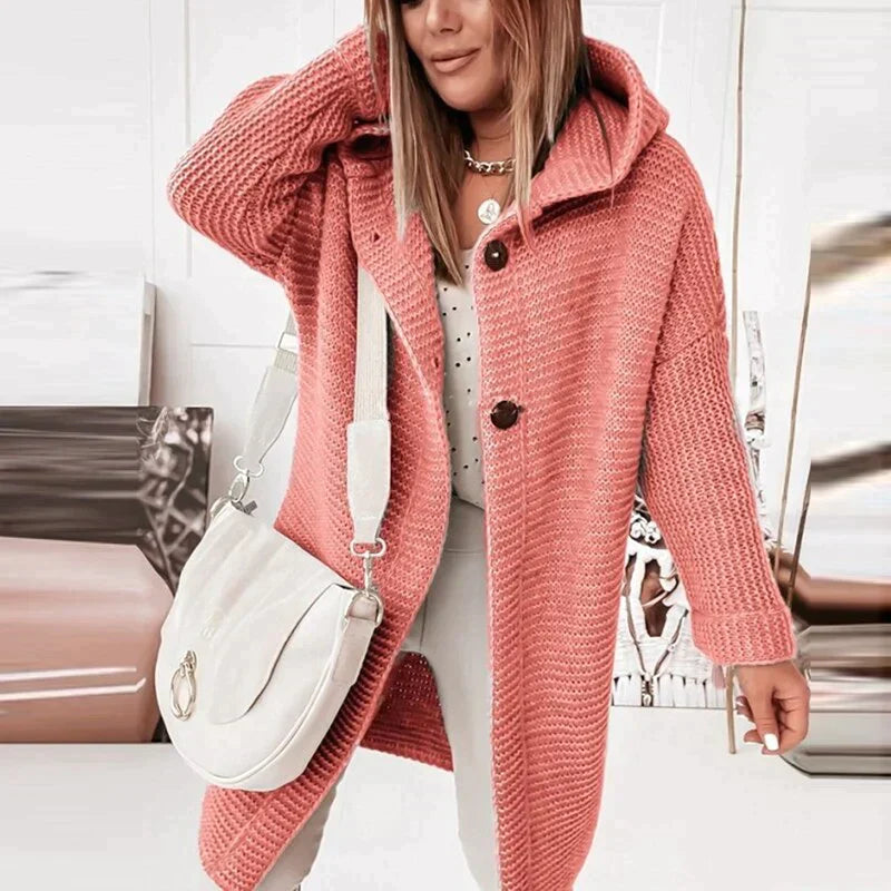 Davellia | Women’s Cozy Hooded Knit Cardigan Jacket