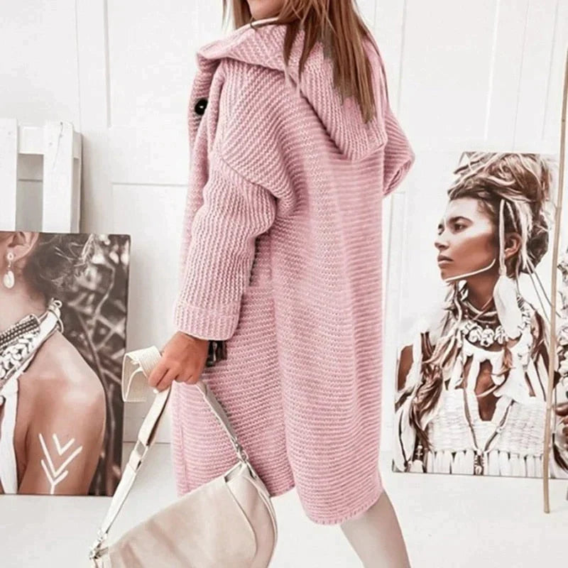 Davellia | Women’s Cozy Hooded Knit Cardigan Jacket