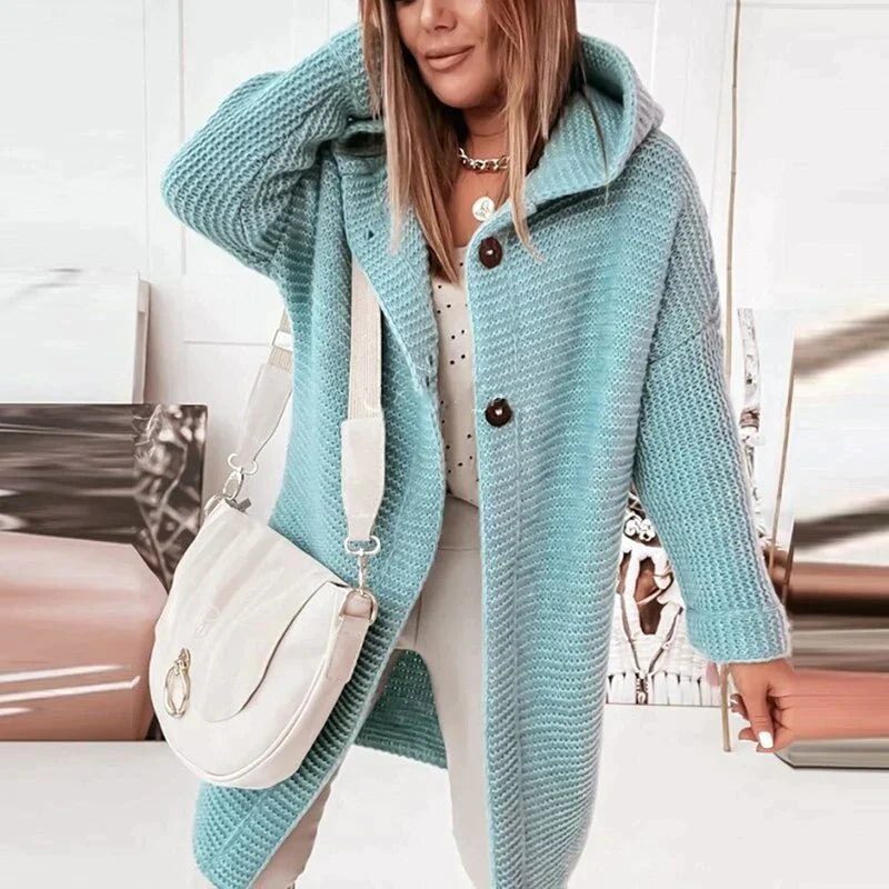 Davellia | Women’s Cozy Hooded Knit Cardigan Jacket