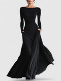 Davellia | Boat Neck Ruched Maxi Dress