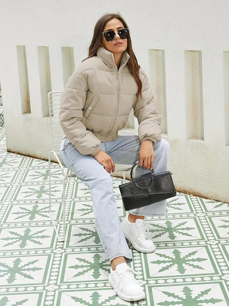 Davellia | Women’s Winter Puffer Jacket with Zipper