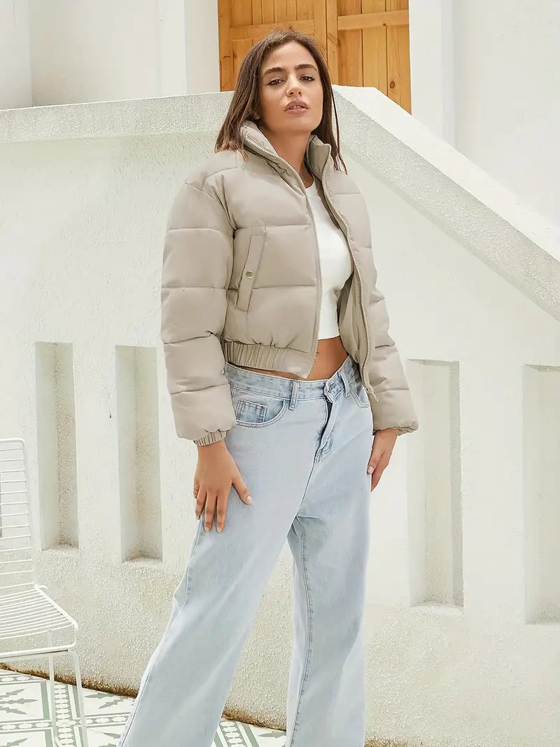 Davellia | Women’s Winter Puffer Jacket with Zipper