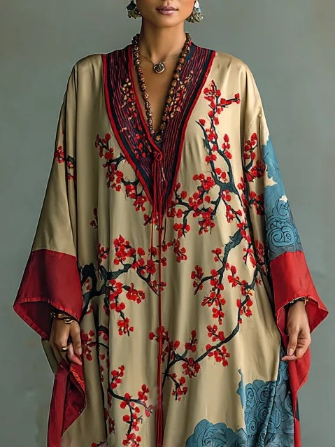Davellia | Japanese Batwing Sleeve Maxi Dress