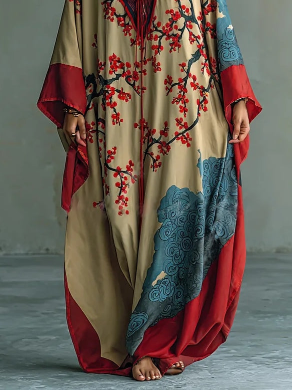 Davellia | Japanese Batwing Sleeve Maxi Dress
