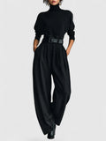 Davellia |  Long Sleeve Turtleneck Jumpsuit Set