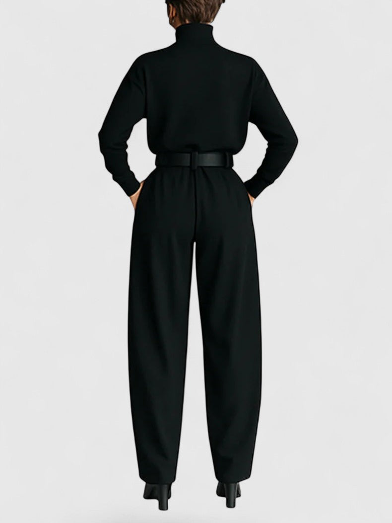 Davellia |  Long Sleeve Turtleneck Jumpsuit Set
