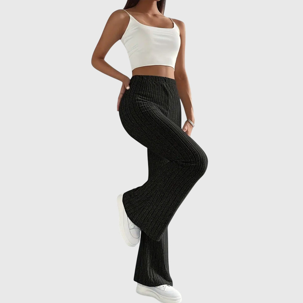 Davellia | Women’s Ribbed Flared Knit Pants
