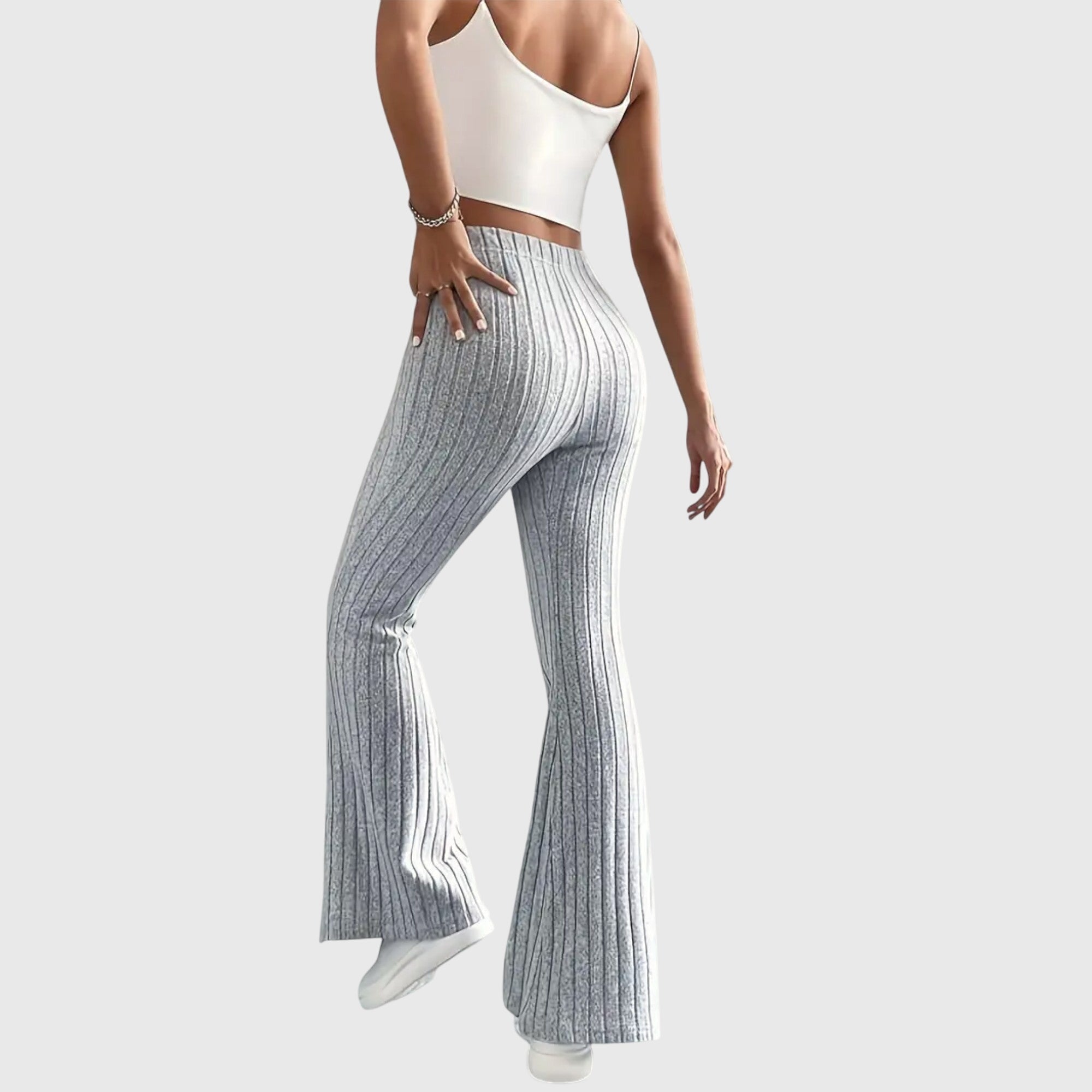 Davellia | Women’s Ribbed Flared Knit Pants