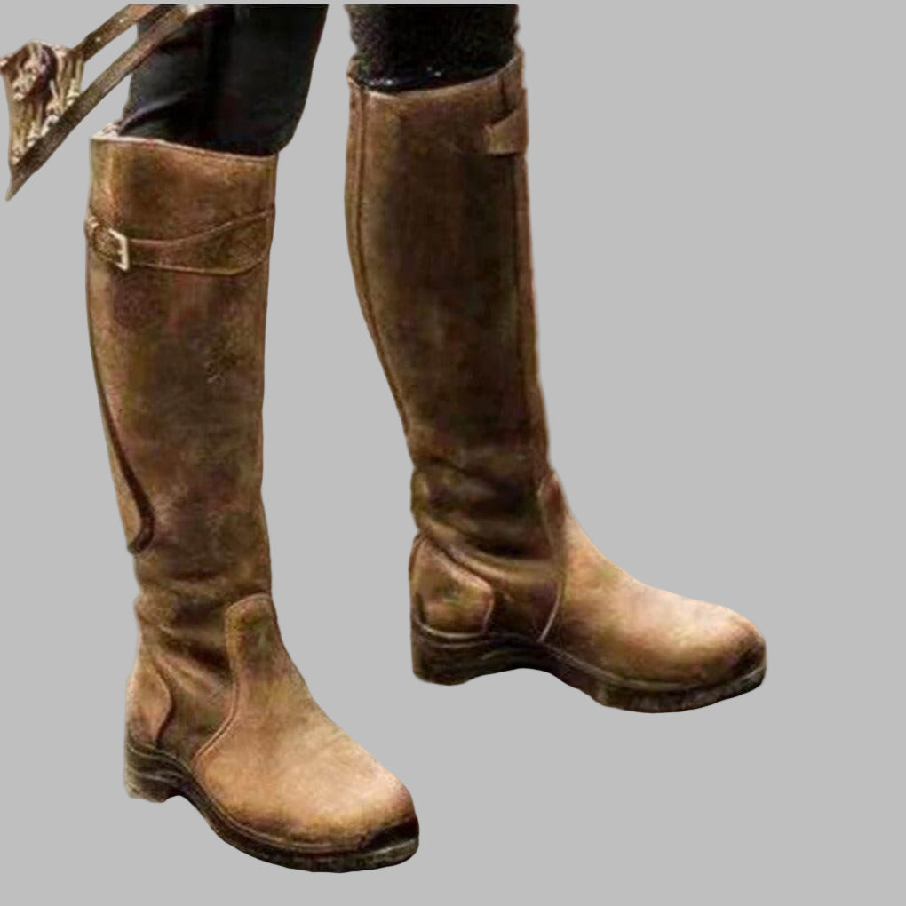 Davellia | Women’s Leather Hiking Boots with Strap