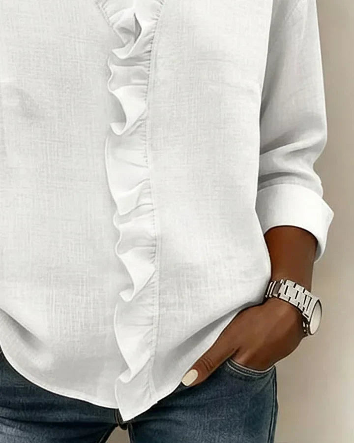 Davellia | Elegant Ruffle V-Neck Blouse
