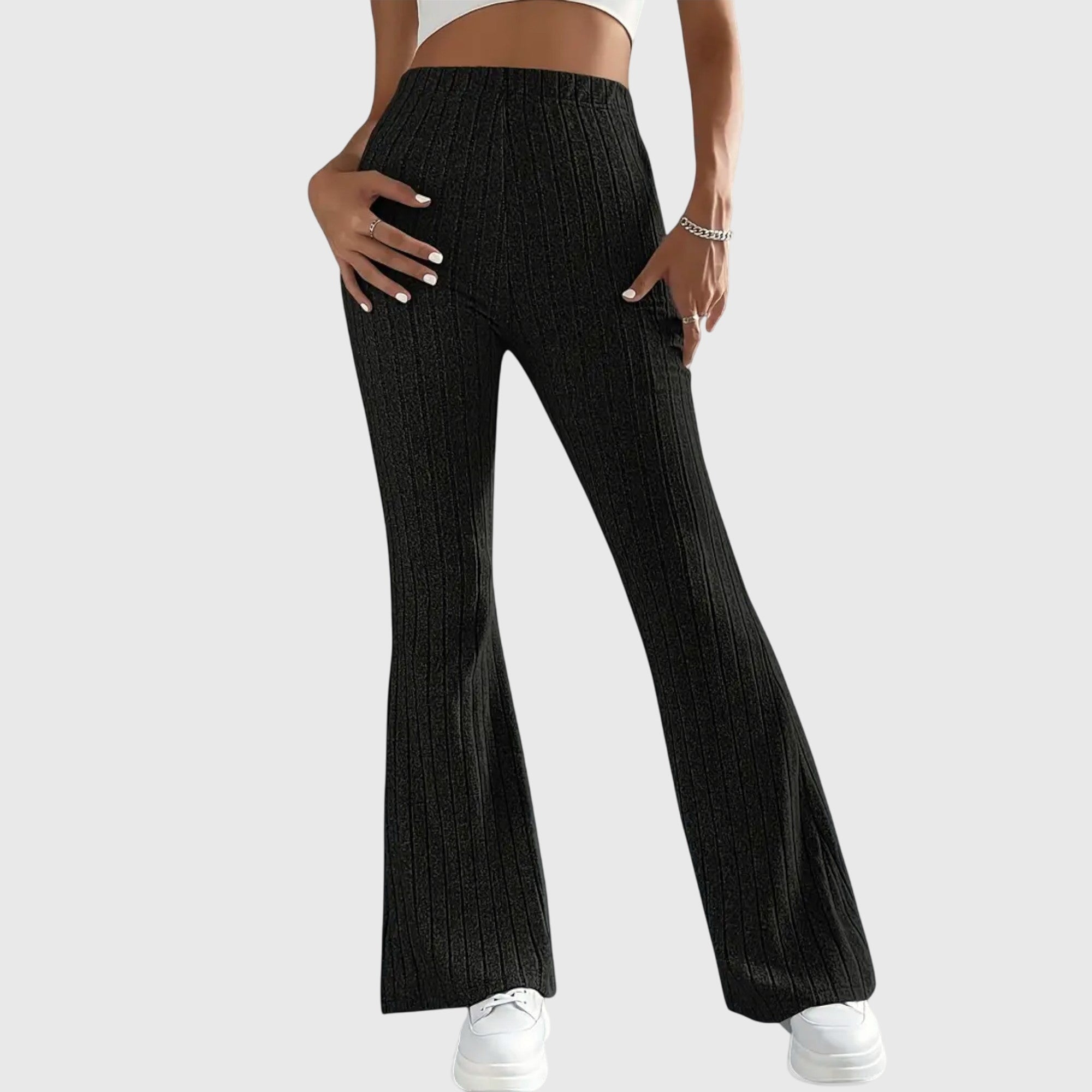 Davellia | Women’s Ribbed Flared Knit Pants