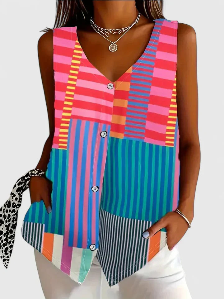 Davellia | Elegant Zebra Printed Blouse