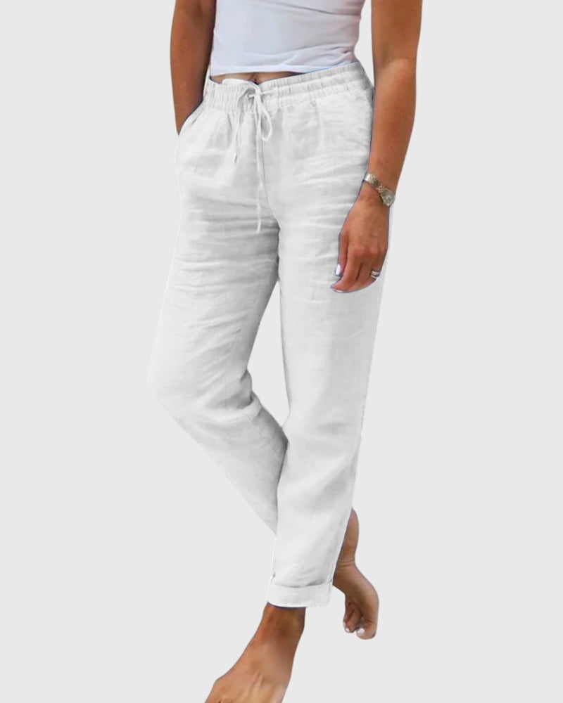 Davellia | Women’s Casual Drawstring Linen Pants