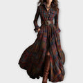 Davellia | Retro Plaid Maxi Dress