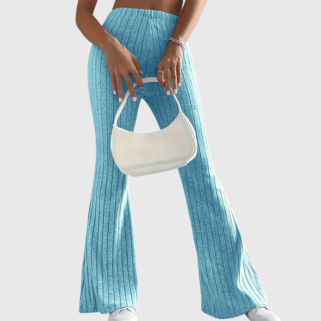 Davellia | Women’s Ribbed Flared Knit Pants