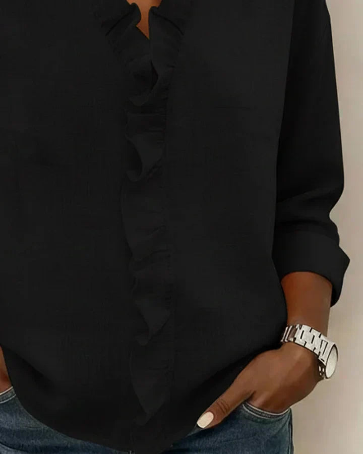 Davellia | Elegant Ruffle V-Neck Blouse