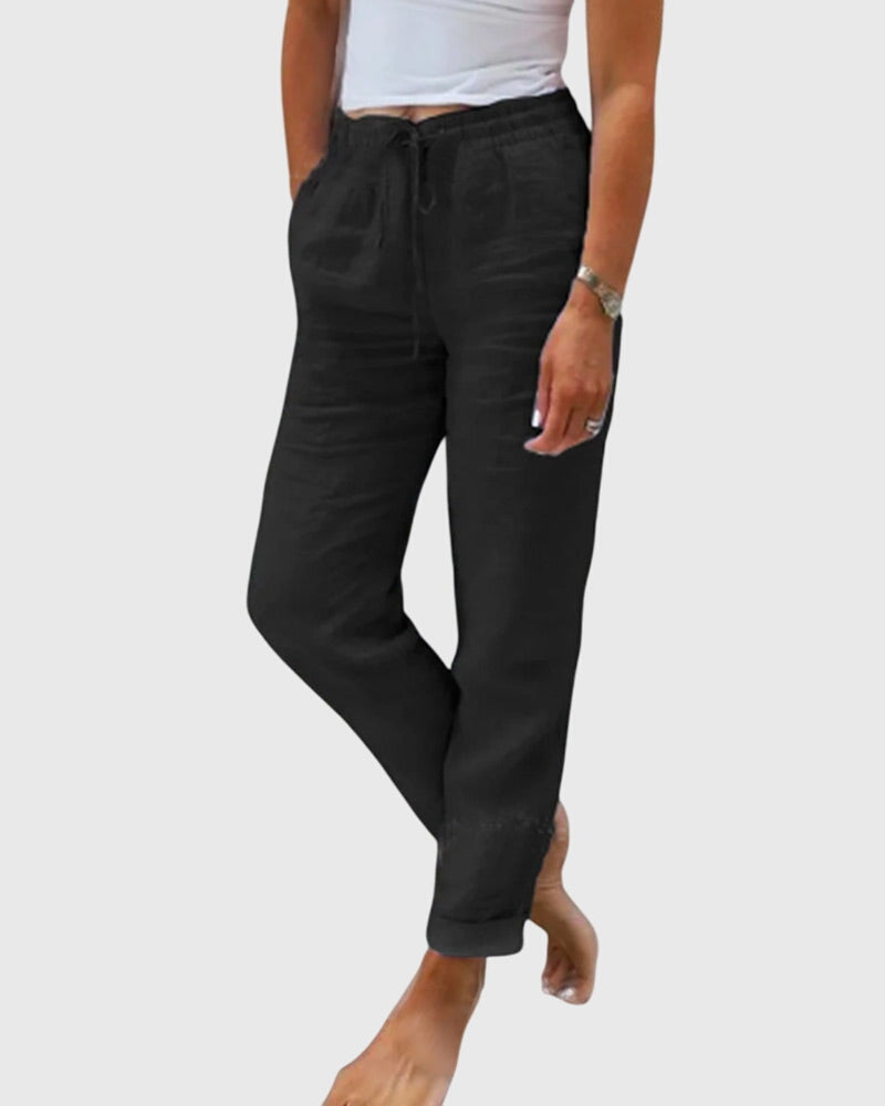 Davellia | Women’s Casual Drawstring Linen Pants