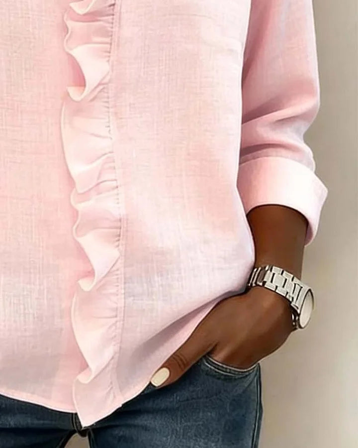 Davellia | Elegant Ruffle V-Neck Blouse