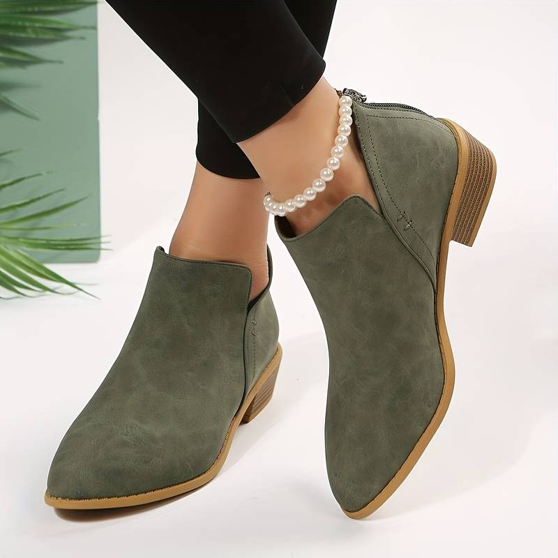 Davellia | Women’s Casual Low Heel Slip-On Boots