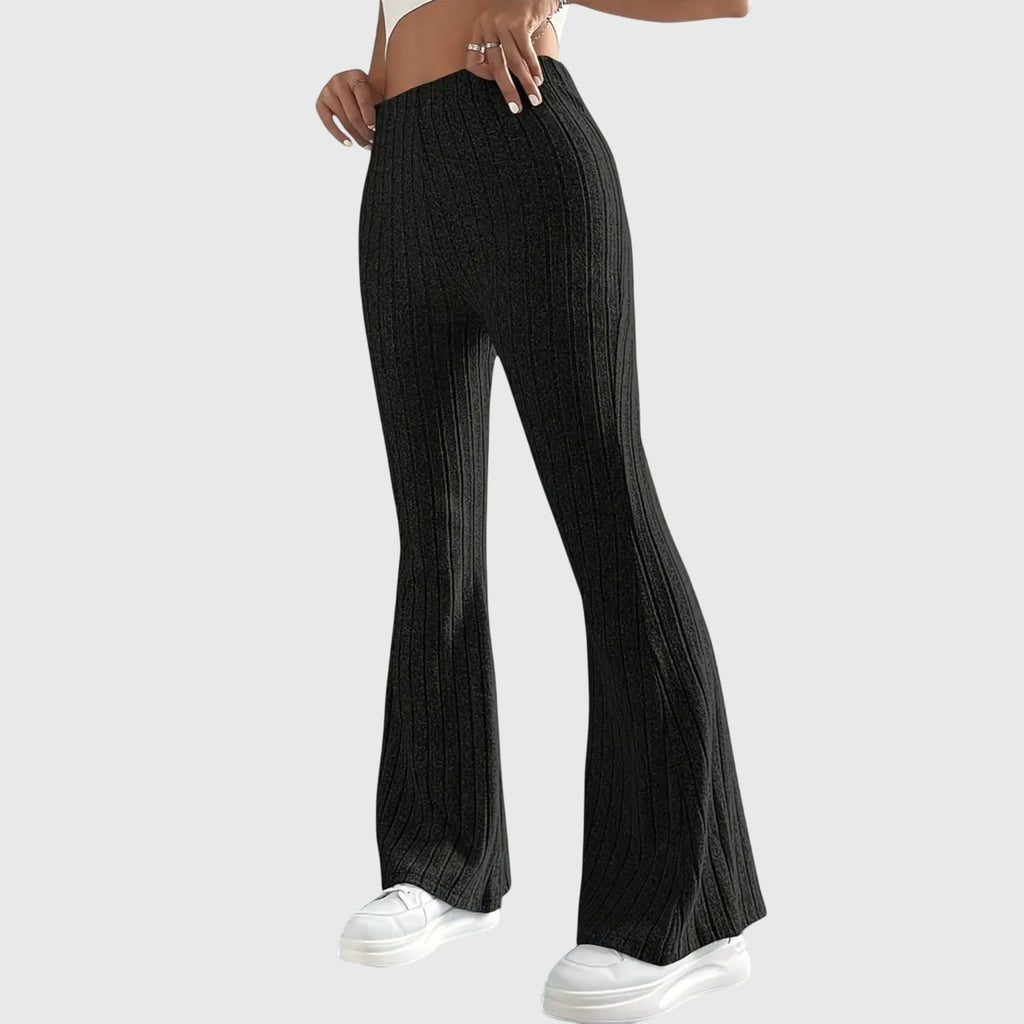 Davellia | Women’s Ribbed Flared Knit Pants