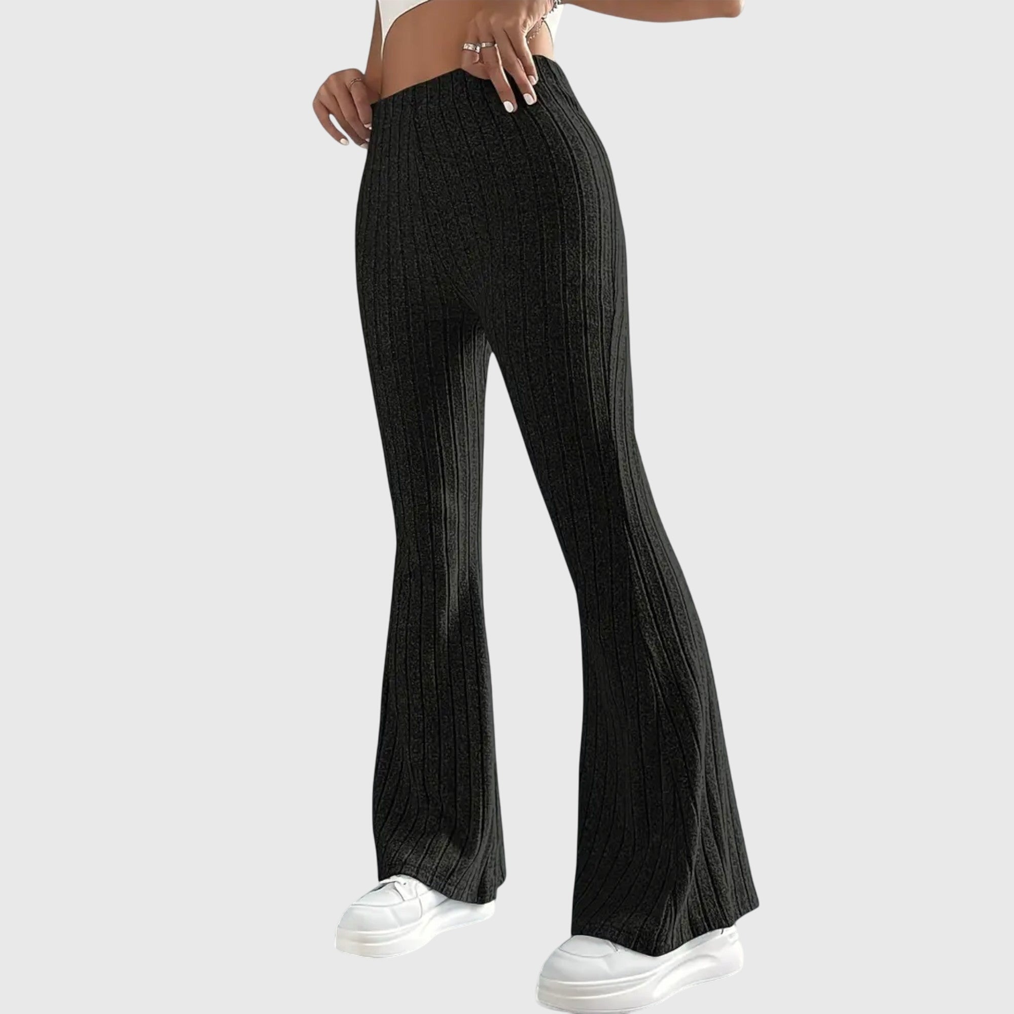 Davellia | Women’s Ribbed Flared Knit Pants