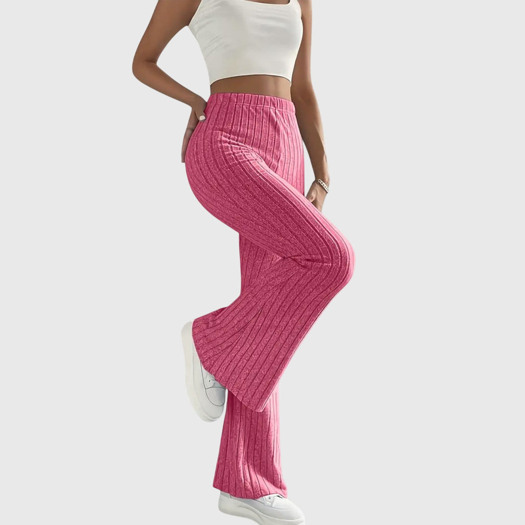Davellia | Women’s Ribbed Flared Knit Pants