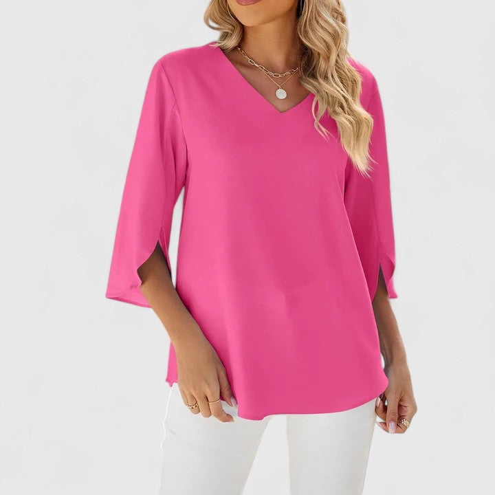 Davellia | Women’s Elegant Ruffle V-Neck Blouse