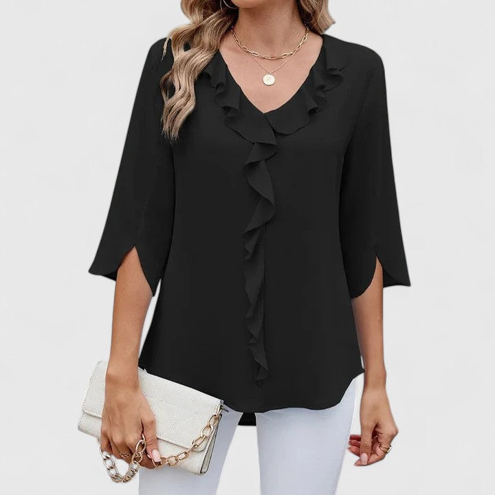 Davellia | Women’s Elegant Ruffle V-Neck Blouse