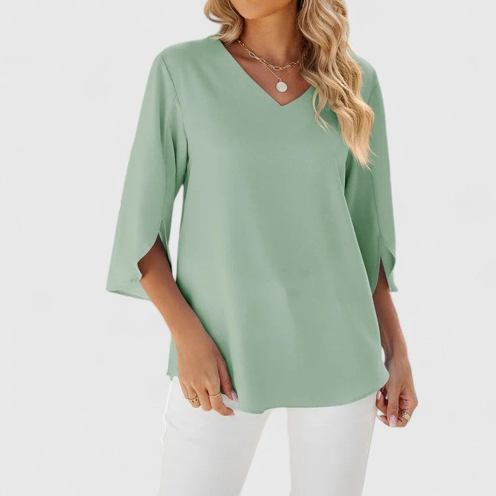 Davellia | Women’s Elegant Ruffle V-Neck Blouse