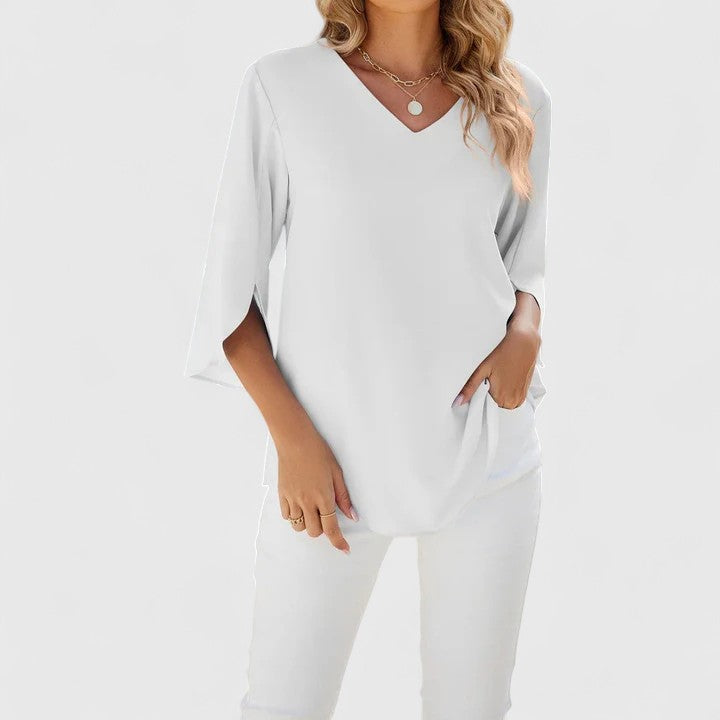 Davellia | Women’s Elegant Ruffle V-Neck Blouse