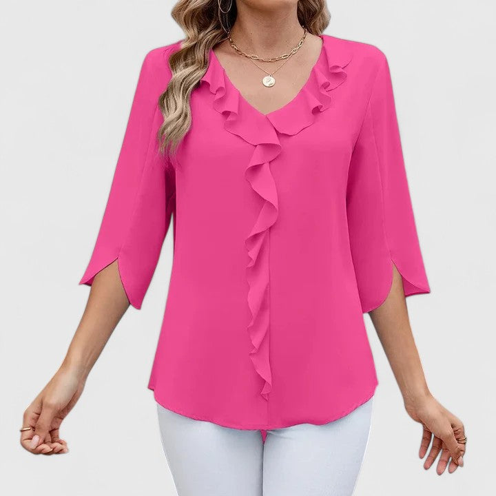 Davellia | Women’s Elegant Ruffle V-Neck Blouse