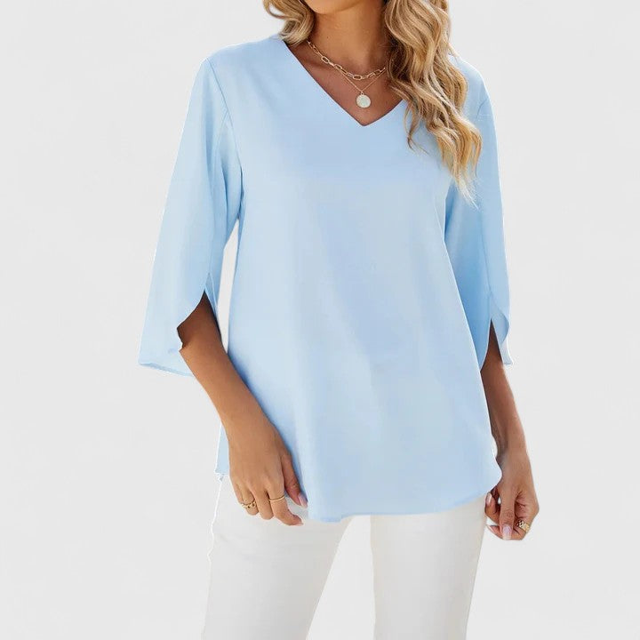 Davellia | Women’s Elegant Ruffle V-Neck Blouse