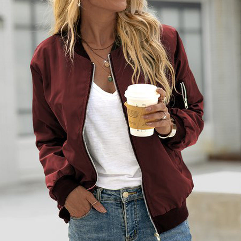 Davellia | Women’s Casual Zip Up Bomber Jacket