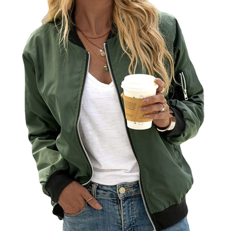 Davellia | Women’s Casual Zip Up Bomber Jacket