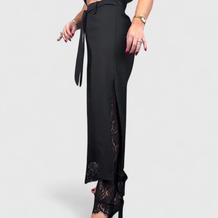Davellia | Women’s Distressed Wide Leg Denim Jeans