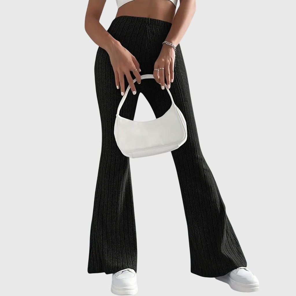 Davellia | Women’s Ribbed Flared Knit Pants
