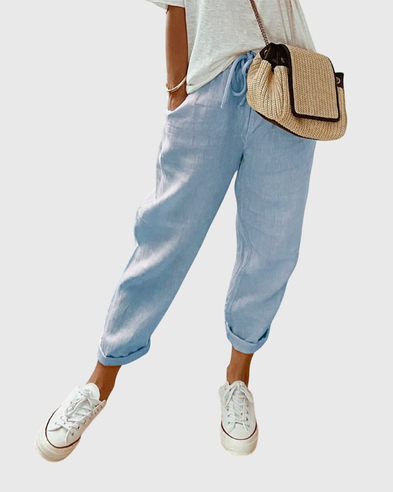 Davellia | Women’s Linen Casual Tapered Pants