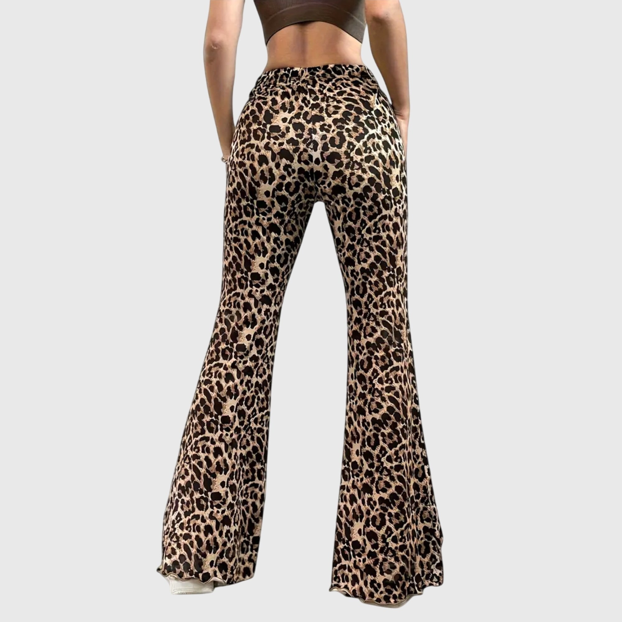 Davellia | Women’s Leopard Flare Statement Pants