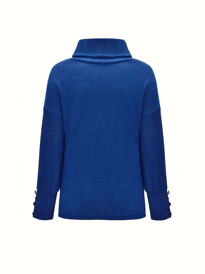 Davellia | Women’s Ribbed Cowl Neck Sweater
