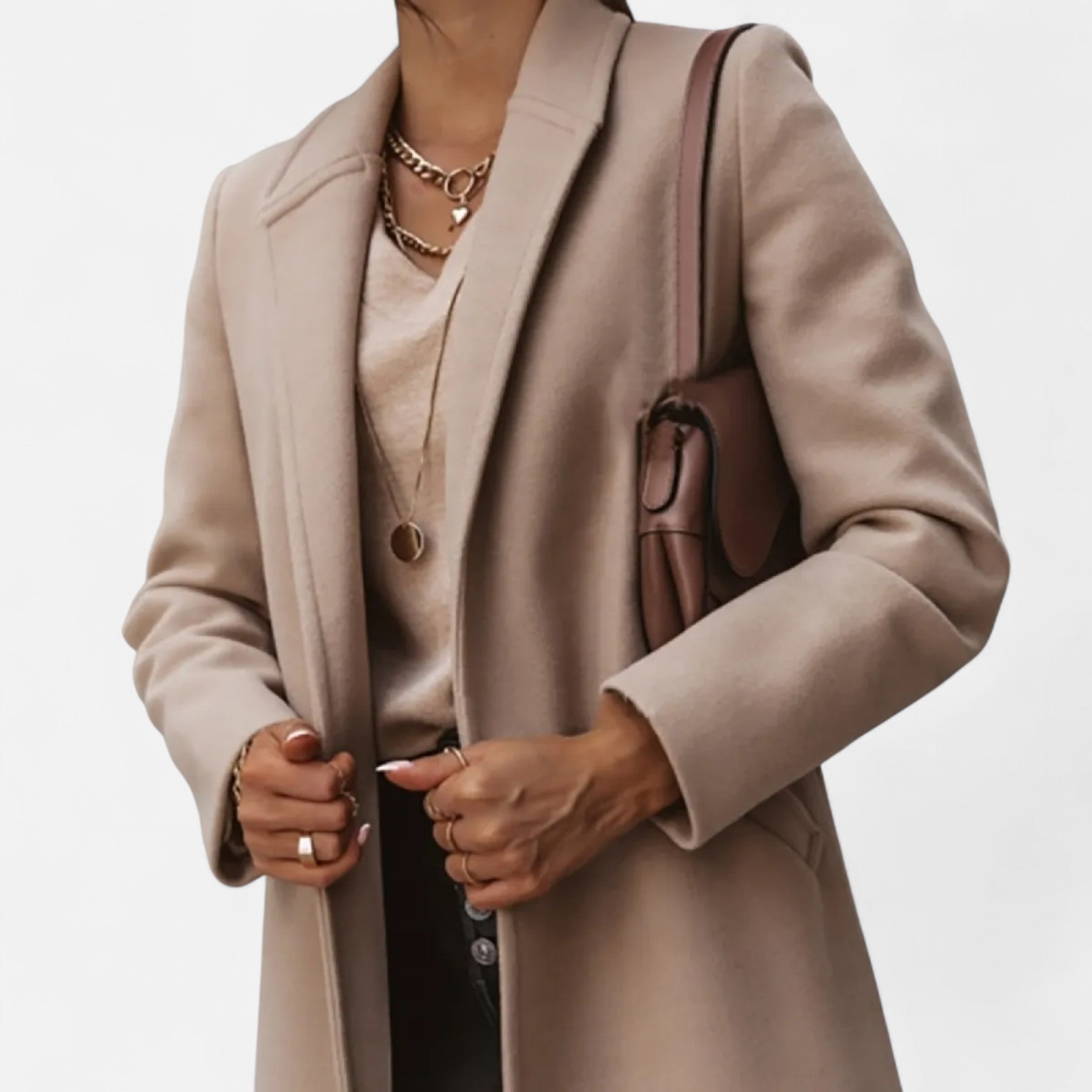 Davellia | Women’s Winter Overcoat – Lapel Collar Elegance