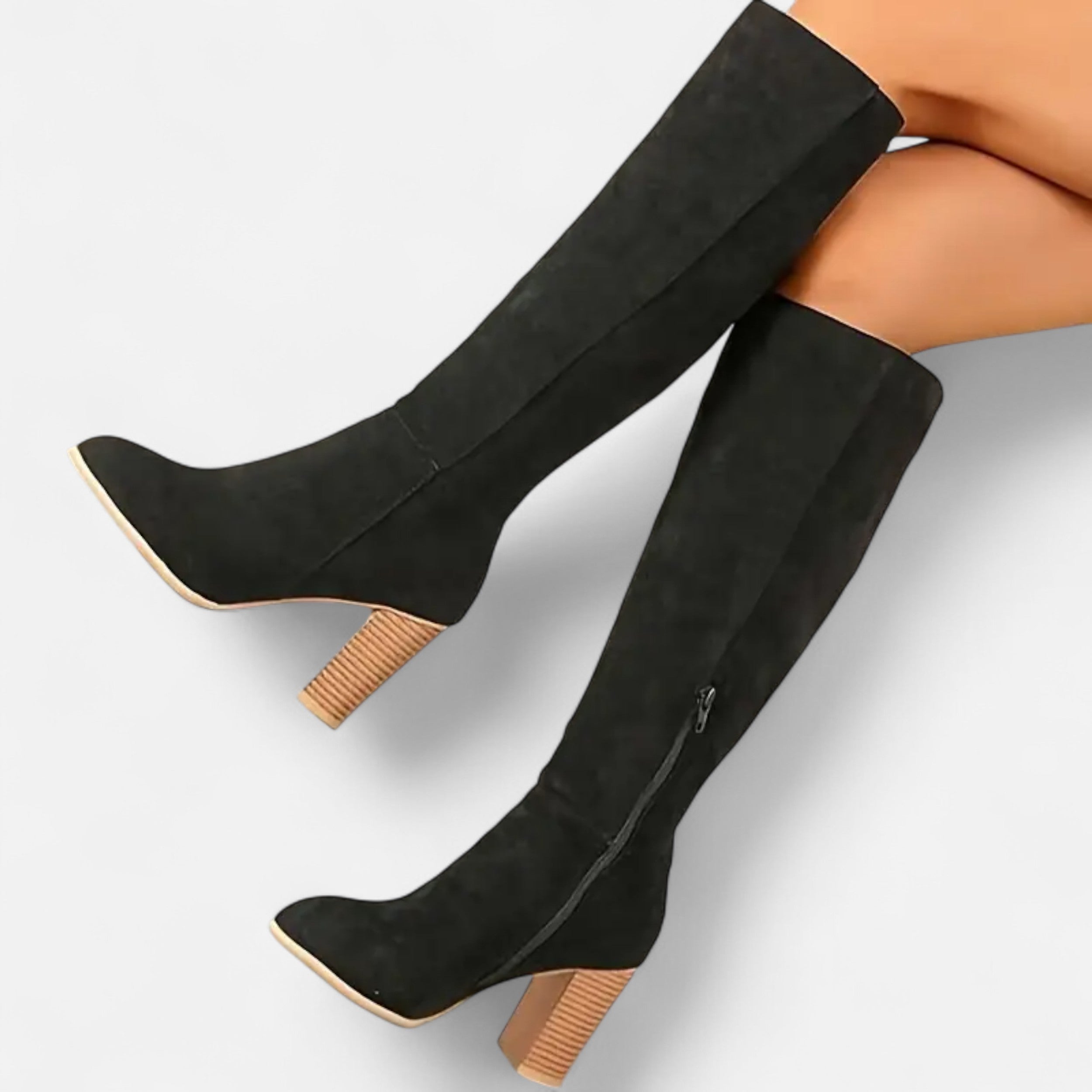 Davellia | Women’s Long Boots – Equestrian Light Brown Elegance
