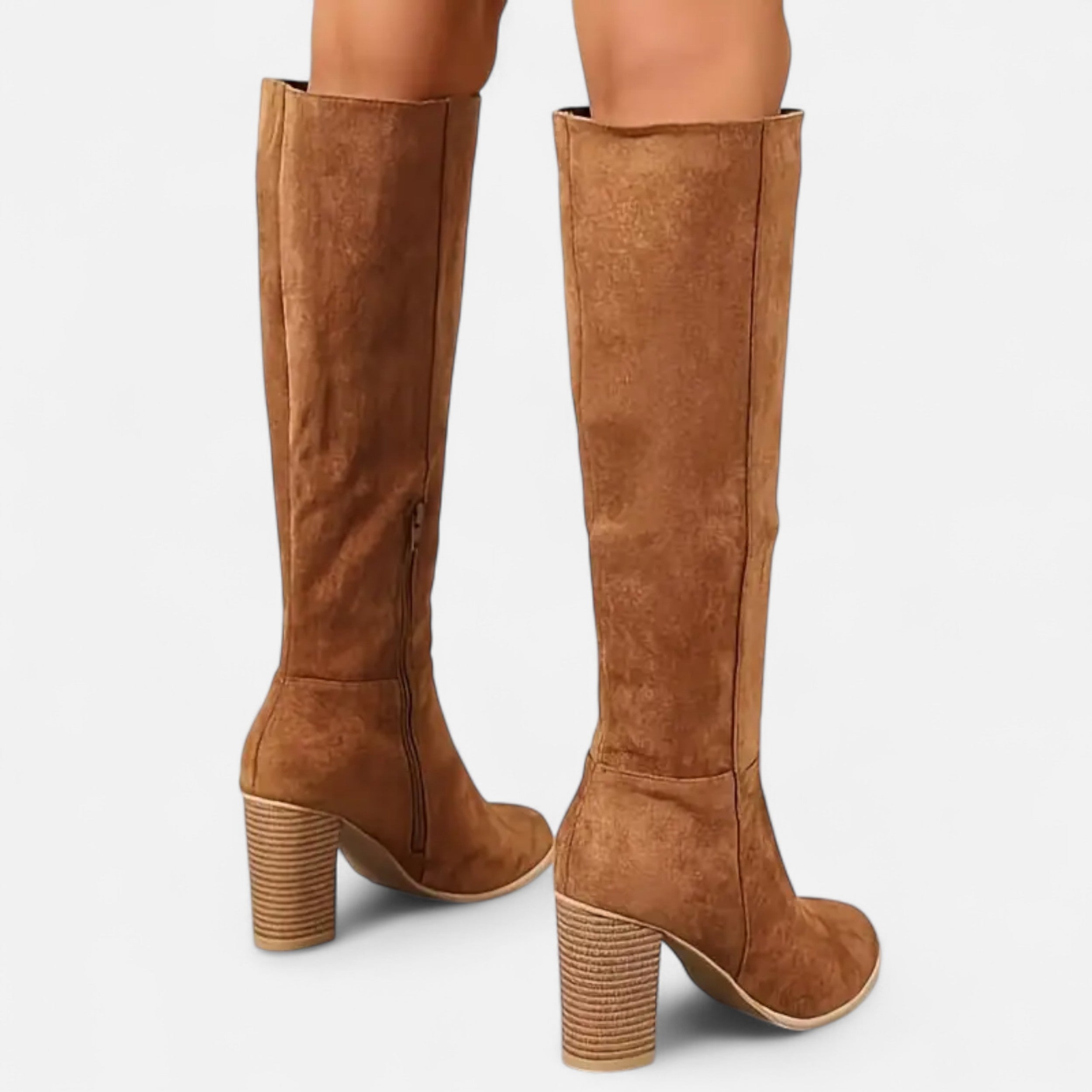 Davellia | Women’s Long Boots – Equestrian Light Brown Elegance