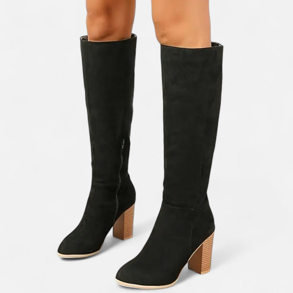 Davellia | Women’s Long Boots – Equestrian Light Brown Elegance