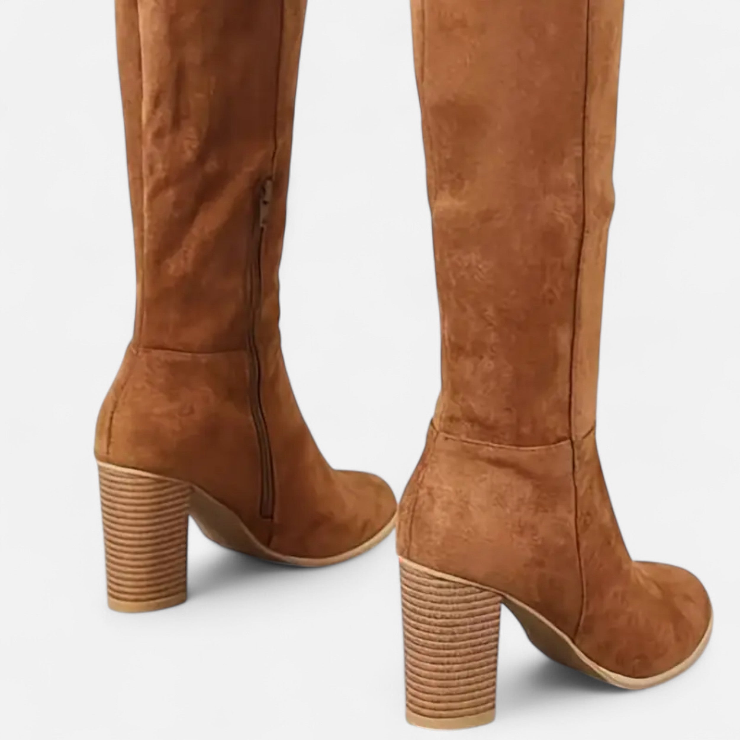 Davellia | Women’s Long Boots – Equestrian Light Brown Elegance