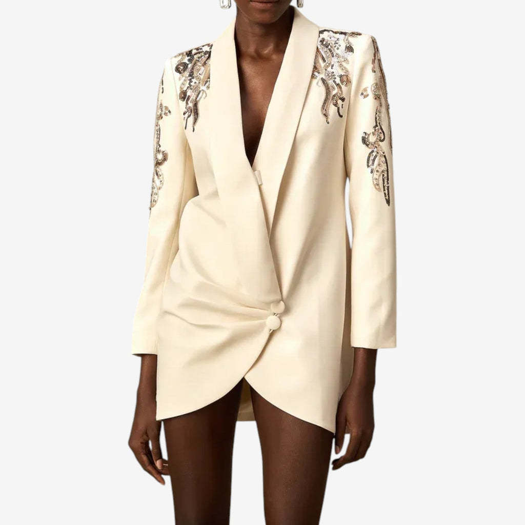 Davellia  | Elegant Embroidered Blazer Dress