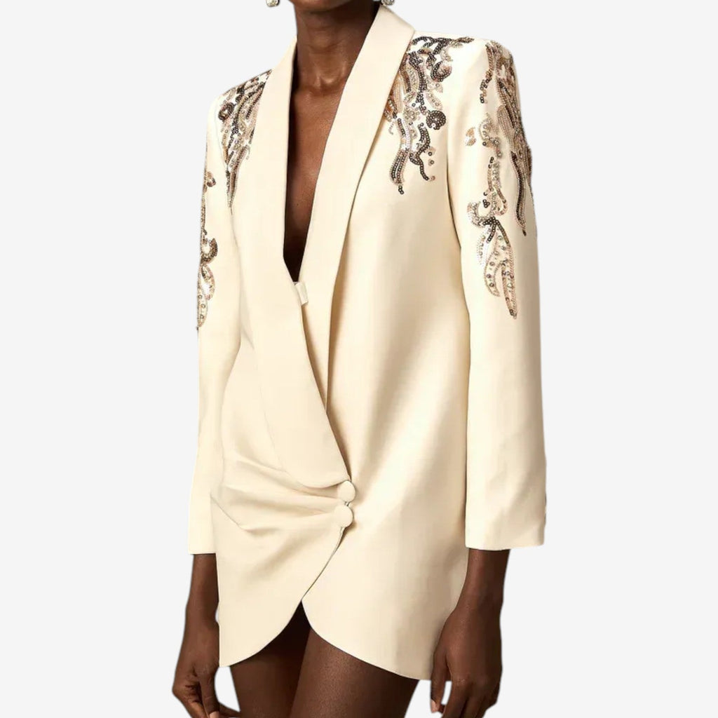 Davellia  | Elegant Embroidered Blazer Dress