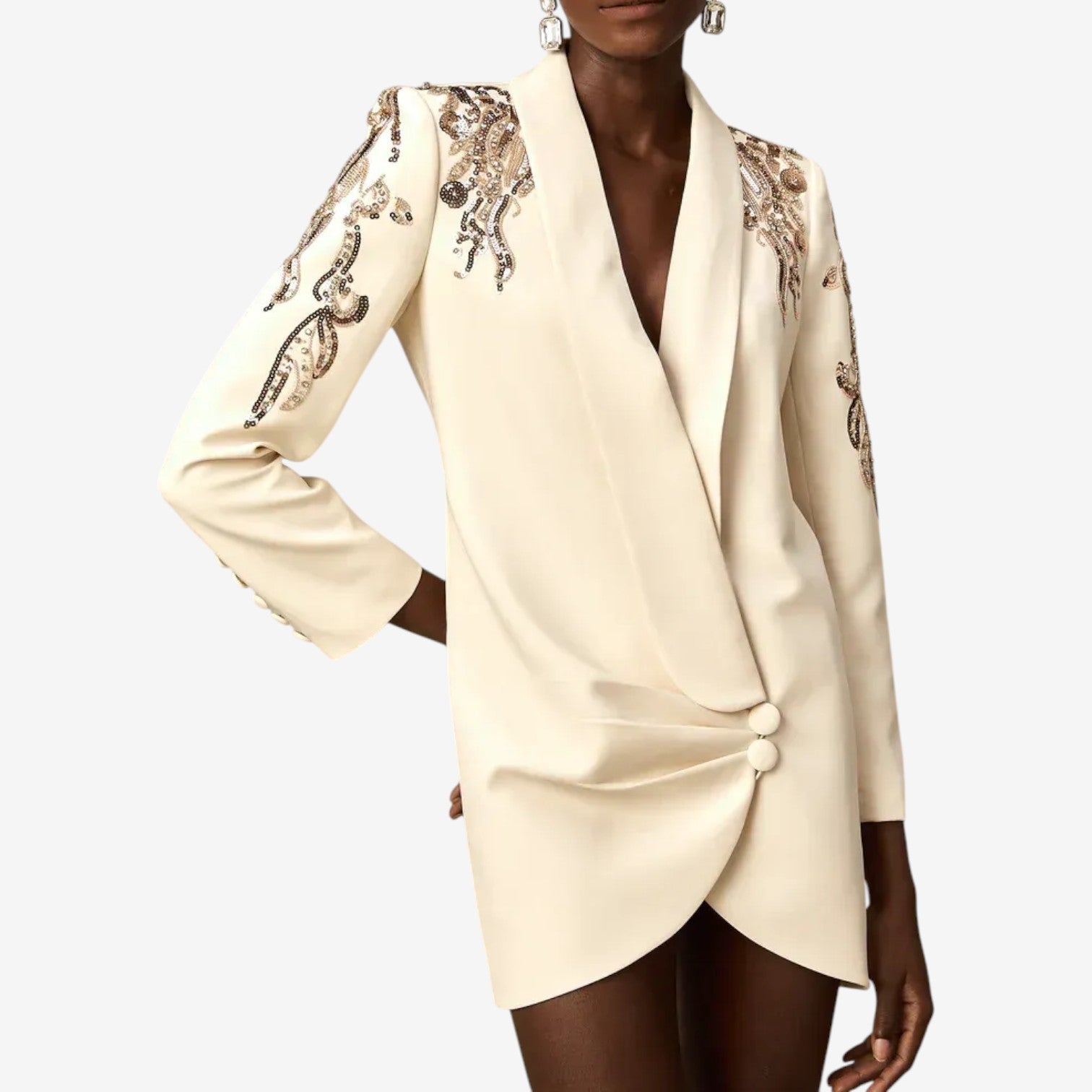 Davellia  | Elegant Embroidered Blazer Dress