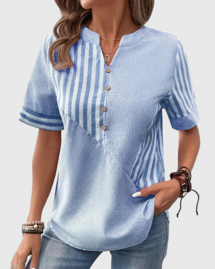 Davellia | Sophisticated  Striped  Blouse