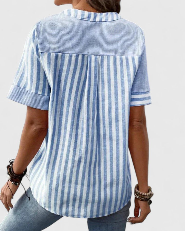 Davellia | Sophisticated  Striped  Blouse