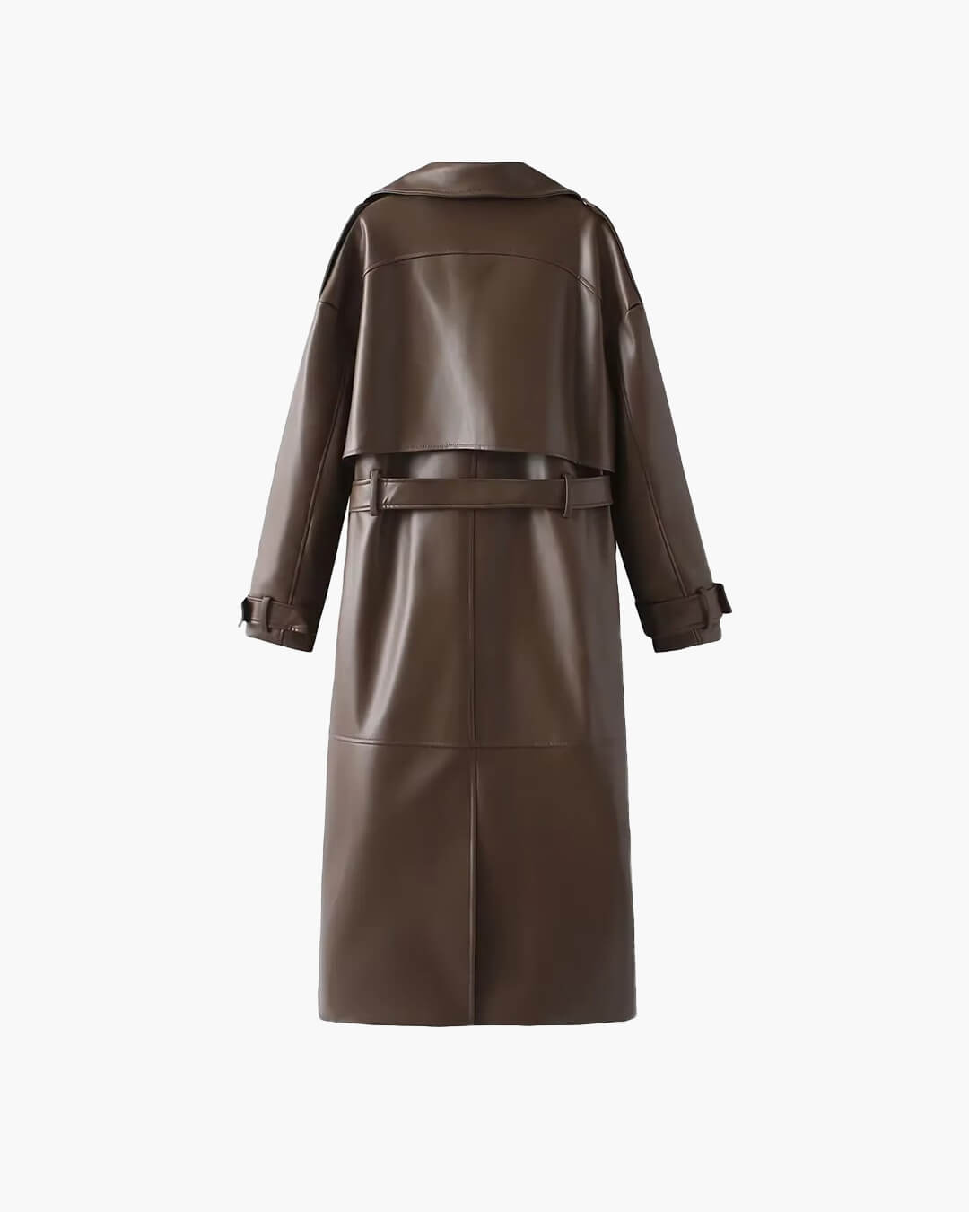 Davellia | Women’s Spring Leather Maxi Trench Coat
